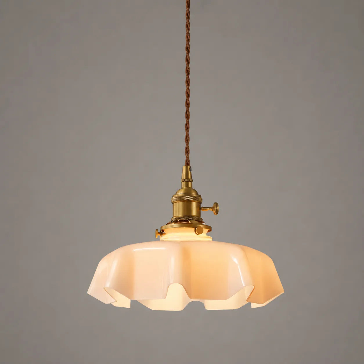 Vintage Cream Glass Flower Pendant Light