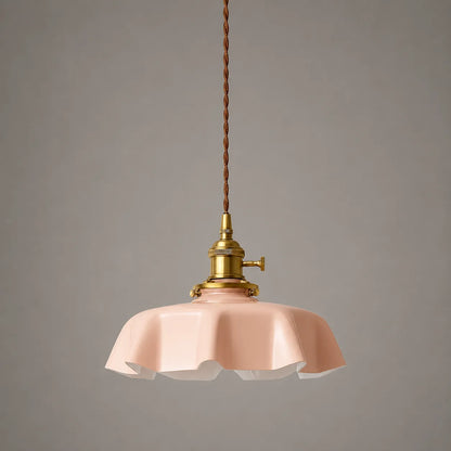 Vintage Cream Glass Flower Pendant Light