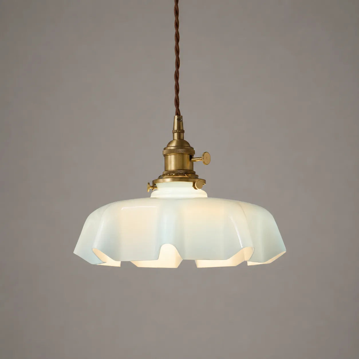 Vintage Cream Glass Flower Pendant Light