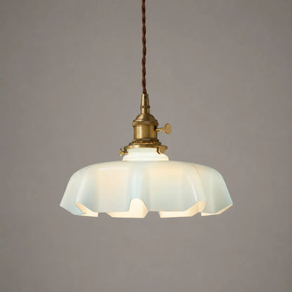 Vintage Cream Glass Flower Pendant Light