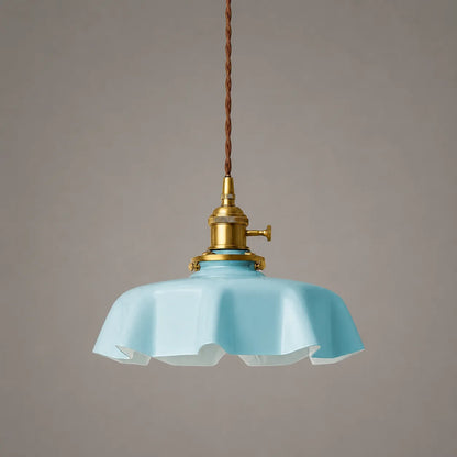 Vintage Cream Glass Flower Pendant Light