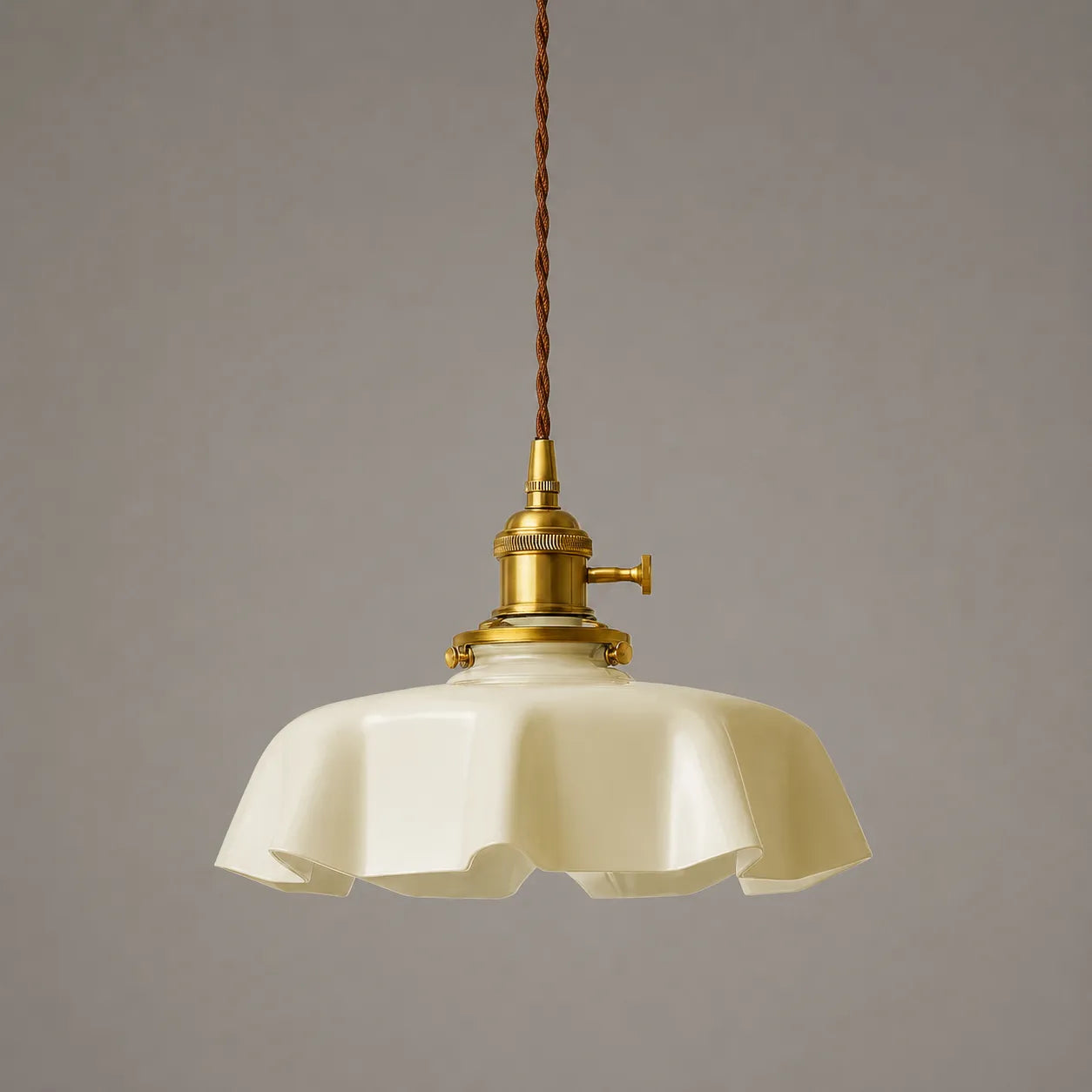 Vintage Cream Glass Flower Pendant Light