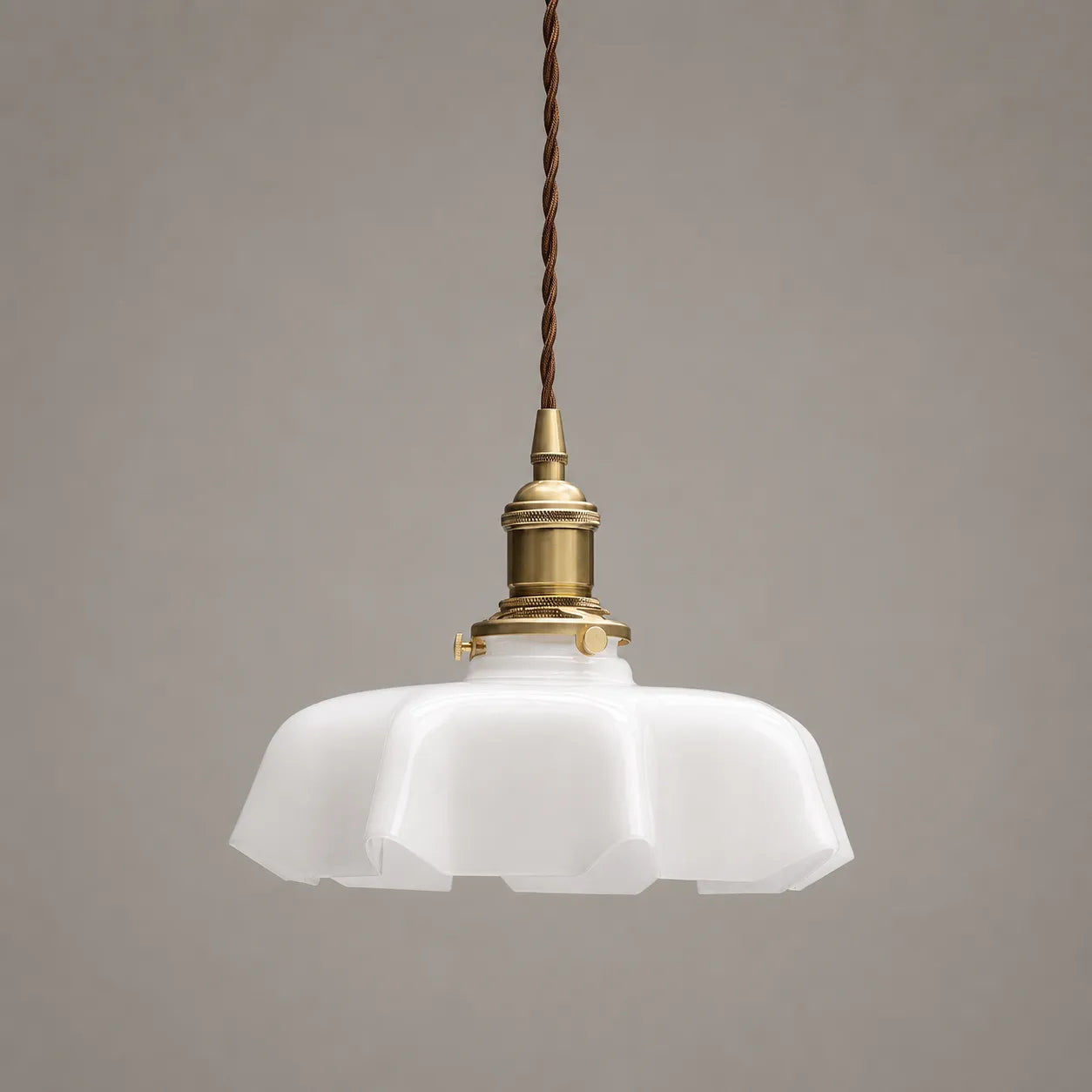 Vintage Cream Glass Flower Pendant Light
