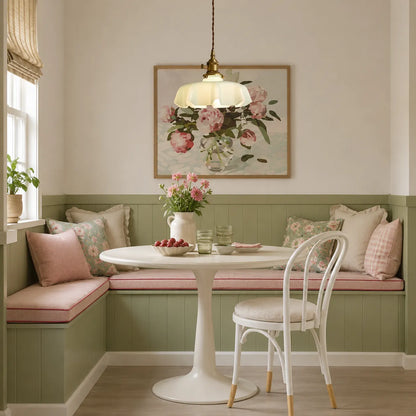 Vintage Cream Glass Flower Pendant Light