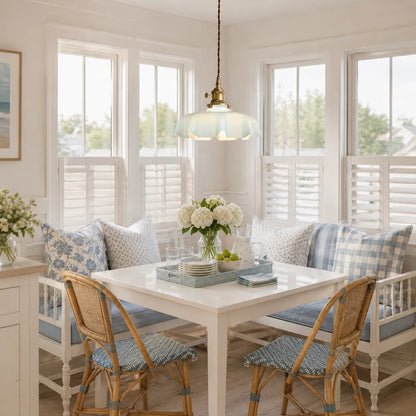 Vintage Cream Glass Flower Pendant Light