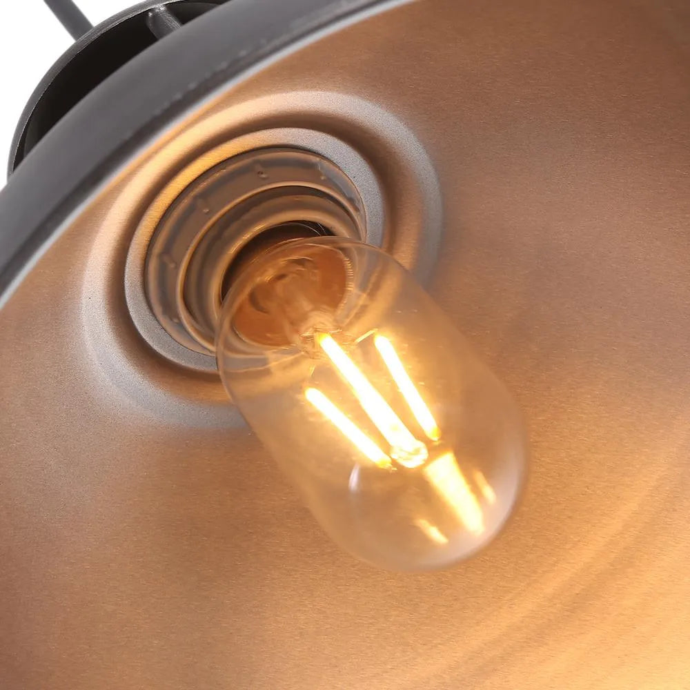 Vintage Factory Pendant Light with Brushed Metal Finish