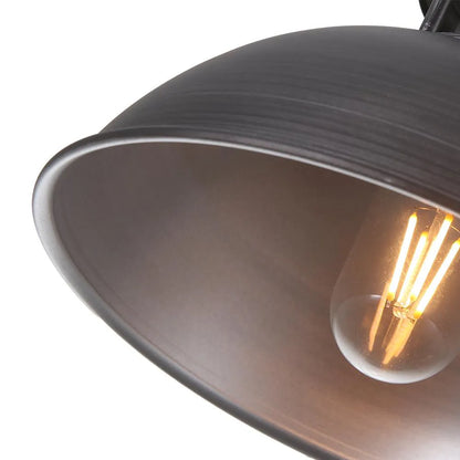 Vintage Factory Pendant Light with Brushed Metal Finish