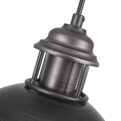 Vintage Factory Pendant Light with Brushed Metal Finish