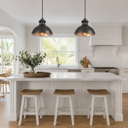 Vintage Factory Pendant Light with Brushed Metal Finish