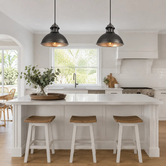 Vintage Factory Pendant Light with Brushed Metal Finish