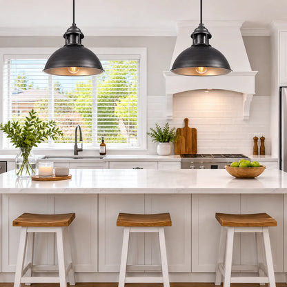 Vintage Factory Pendant Light with Brushed Metal Finish