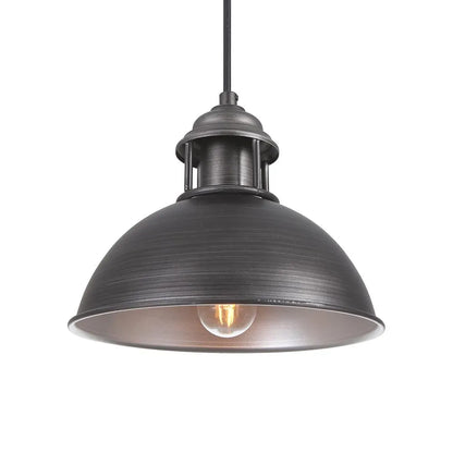 Vintage Factory Pendant Light with Brushed Metal Finish