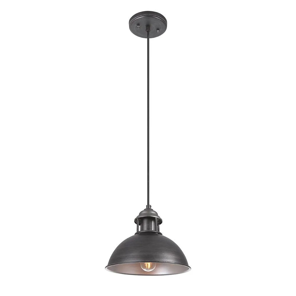 Vintage Factory Pendant Light with Brushed Metal Finish