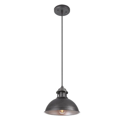 Vintage Factory Pendant Light with Brushed Metal Finish