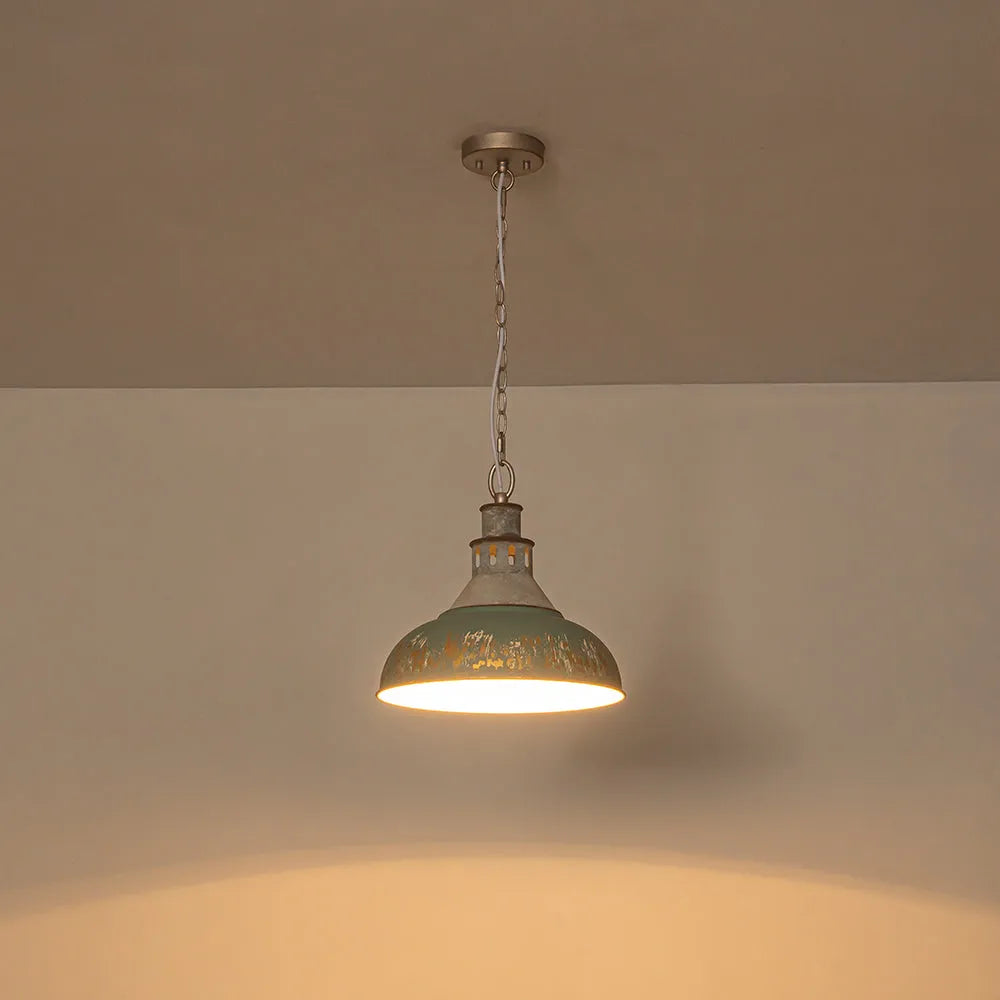 Vintage Farmhouse Distressed Dome Pendant Light