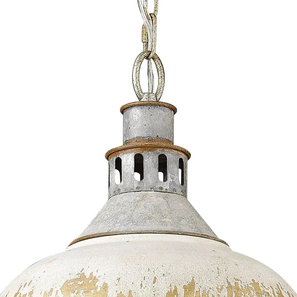Vintage Farmhouse Distressed Dome Pendant Light