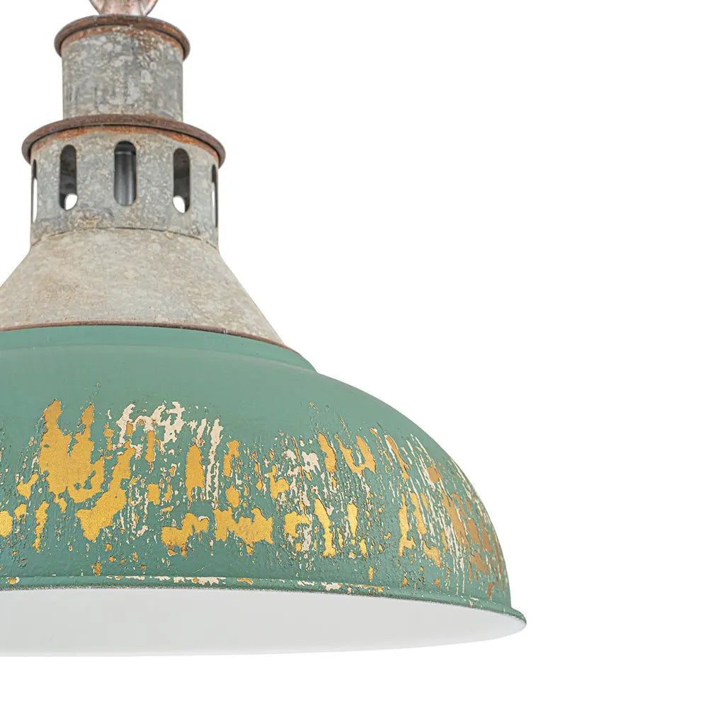 Vintage Farmhouse Distressed Dome Pendant Light