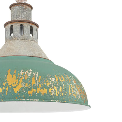 Vintage Farmhouse Distressed Dome Pendant Light