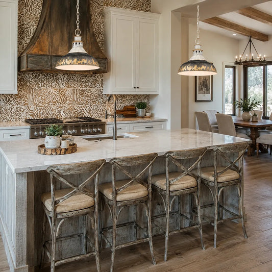 Vintage Farmhouse Distressed Dome Pendant Light