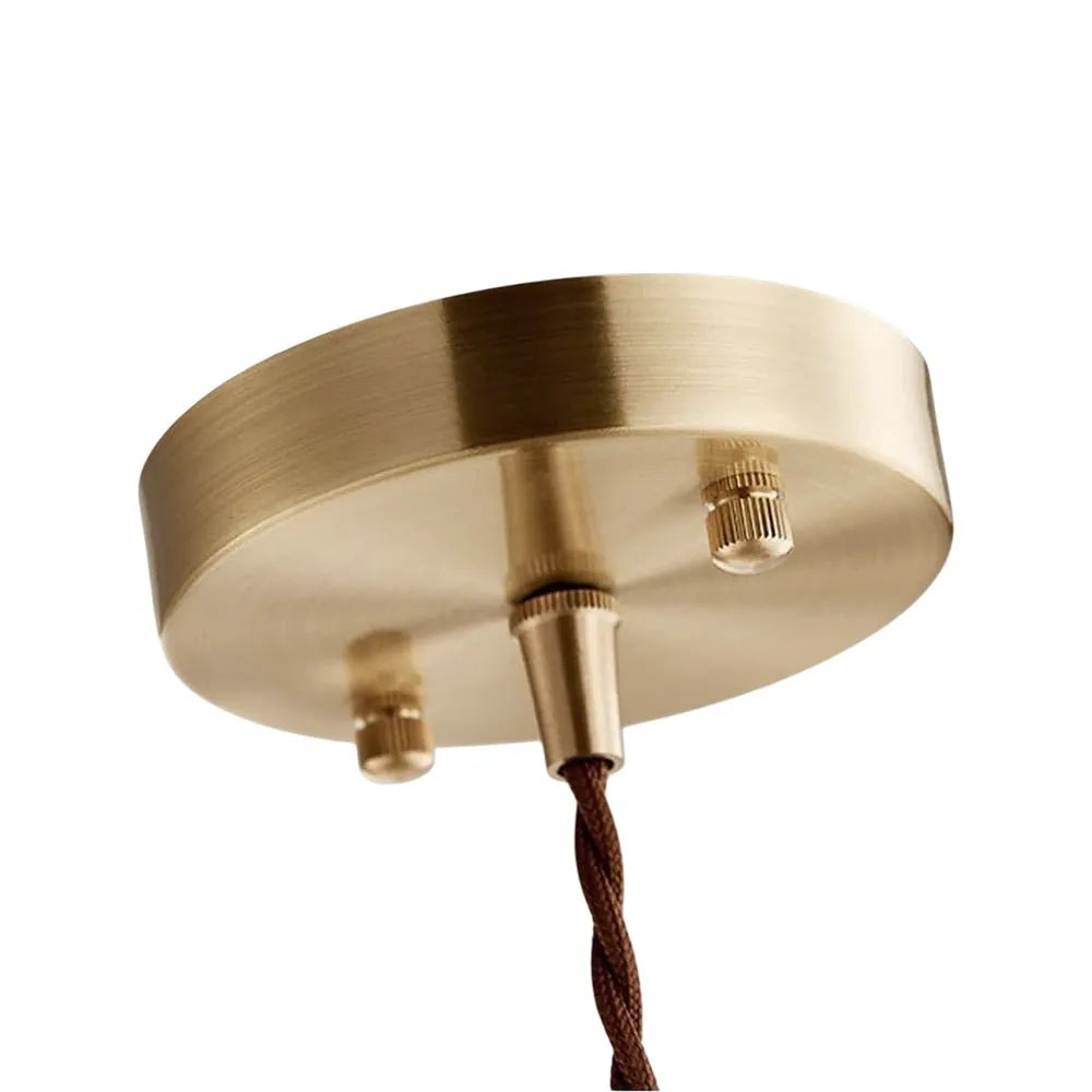 Vintage Pleated Ceramic Pendant Light with Brass Accents