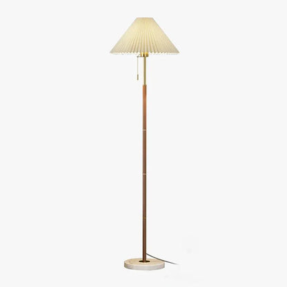Vintage Pleated Fabric Marble Floor Lamp
