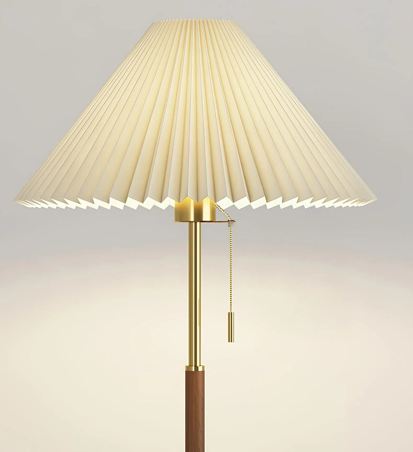 Vintage Pleated Fabric Marble Floor Lamp