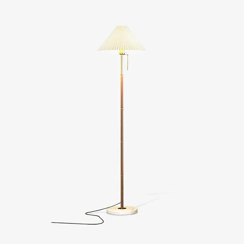Vintage Pleated Fabric Marble Floor Lamp
