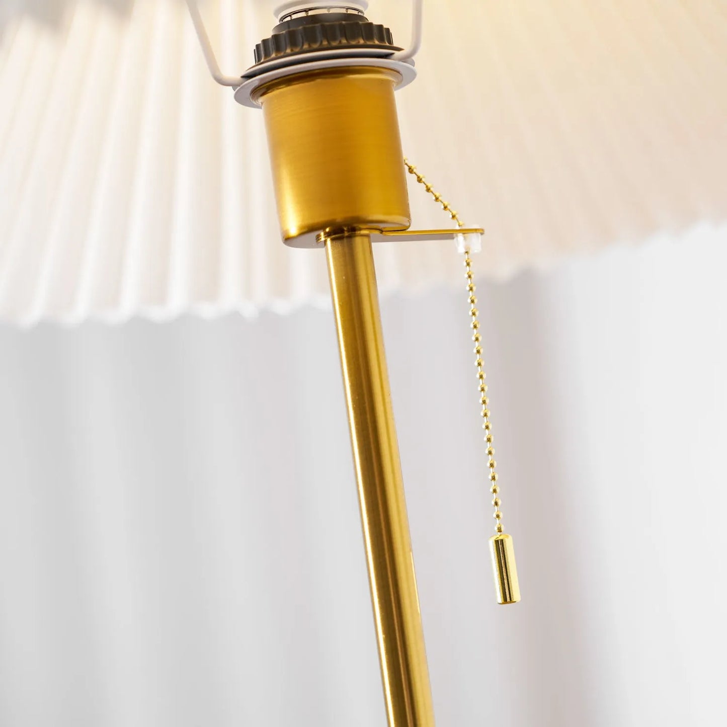 Vintage Pleated Fabric Marble Floor Lamp