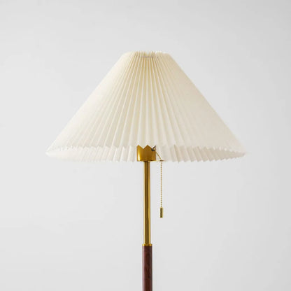 Vintage Pleated Fabric Marble Floor Lamp
