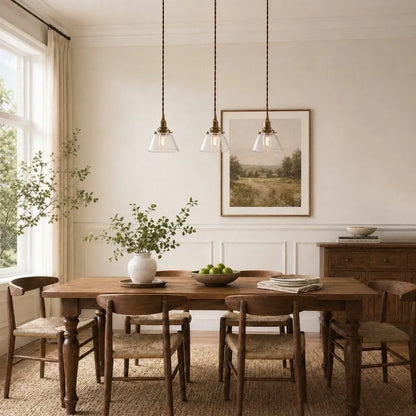 Vintage Pleated Glass Bell Pendant Light