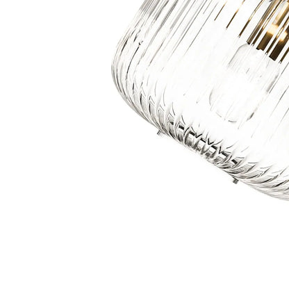 Vintage Ribbed Glass Lantern Pendant Light