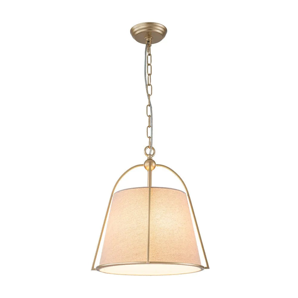 Vintage Tapered Linen Shade Conical Drum Pendant Light