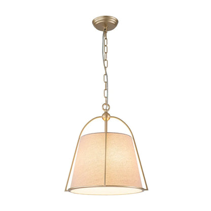 Vintage Tapered Linen Shade Conical Drum Pendant Light