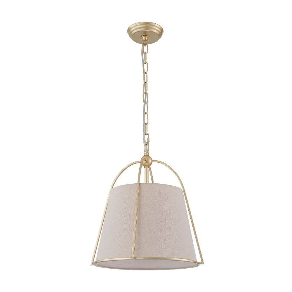 Vintage Tapered Linen Shade Conical Drum Pendant Light