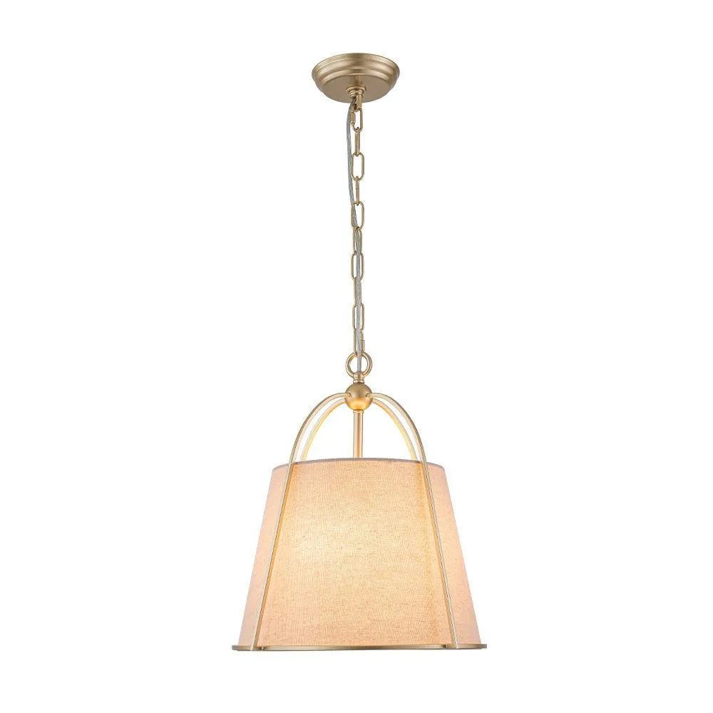 Vintage Tapered Linen Shade Conical Drum Pendant Light