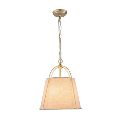 Vintage Tapered Linen Shade Conical Drum Pendant Light