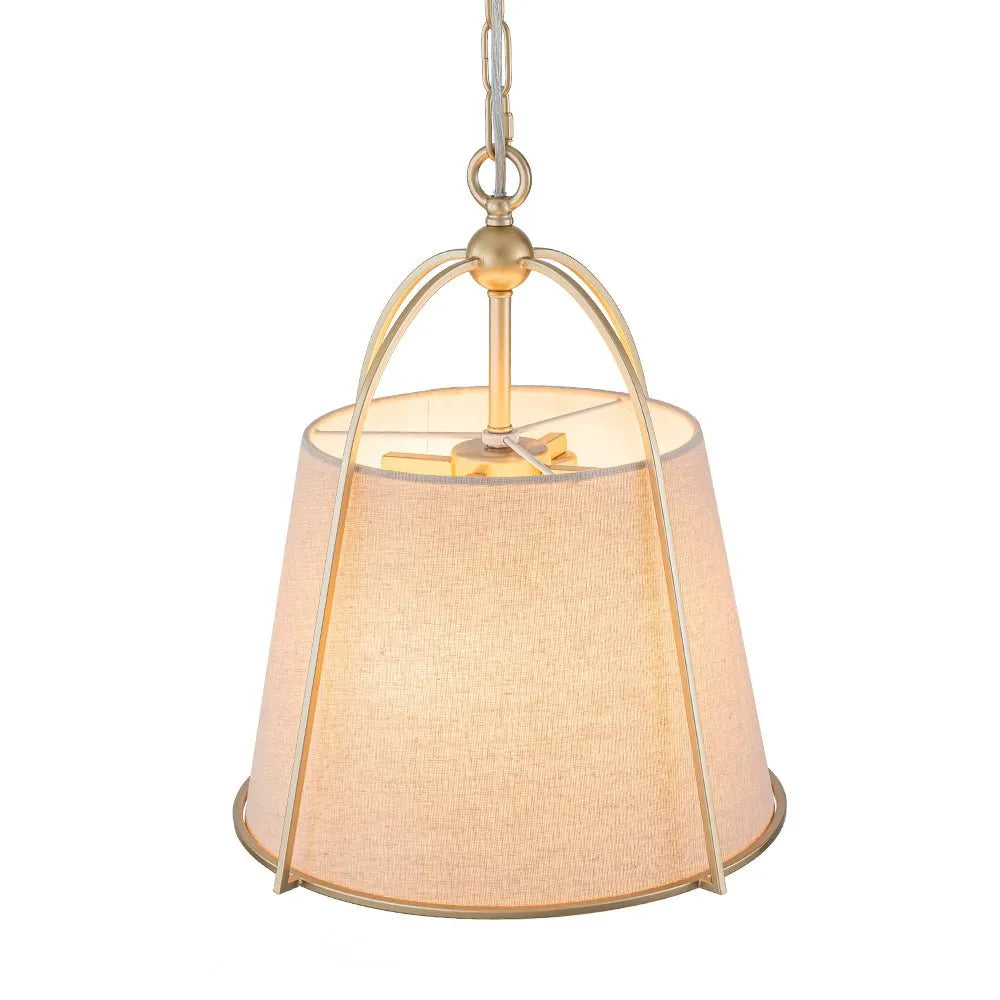 Vintage Tapered Linen Shade Conical Drum Pendant Light