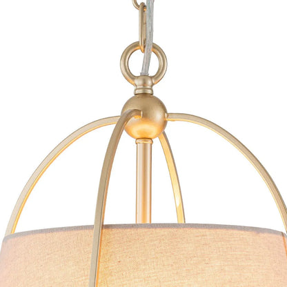 Vintage Tapered Linen Shade Conical Drum Pendant Light