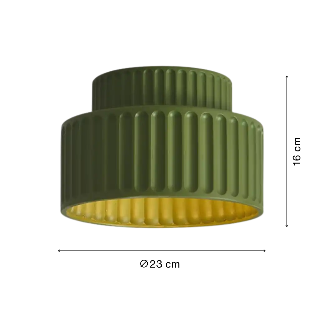 Vintage Cream Drum Semi-Flush Ceiling Light