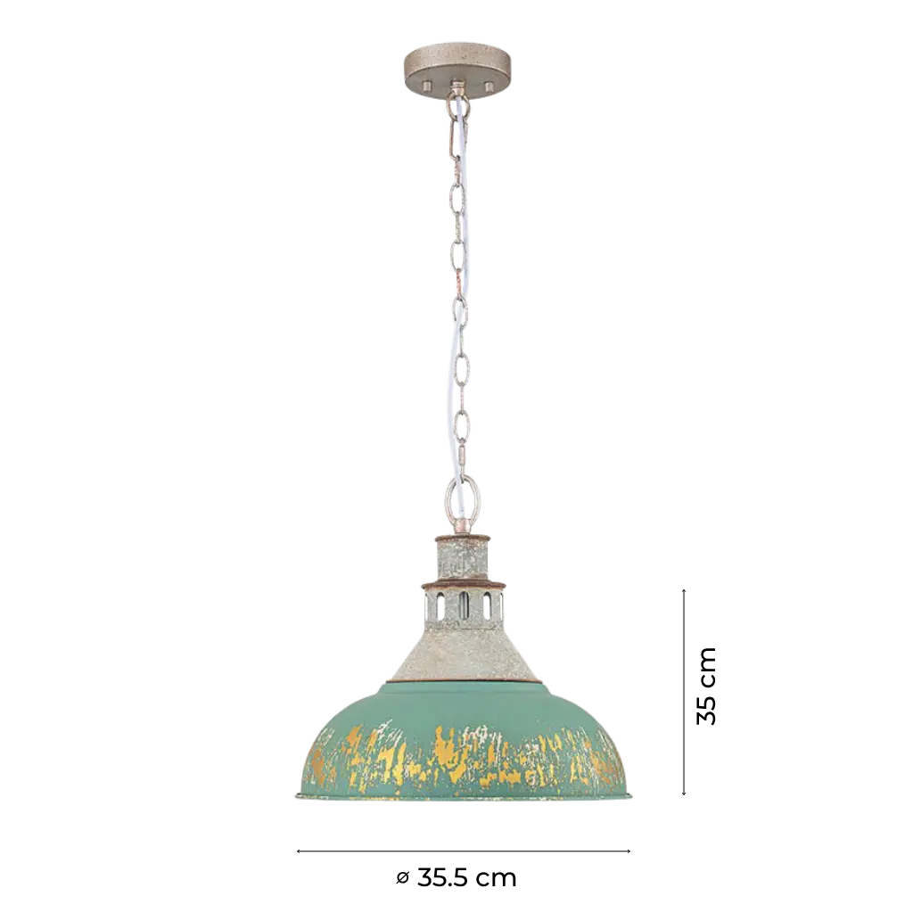 Vintage Farmhouse Distressed Dome Pendant Light