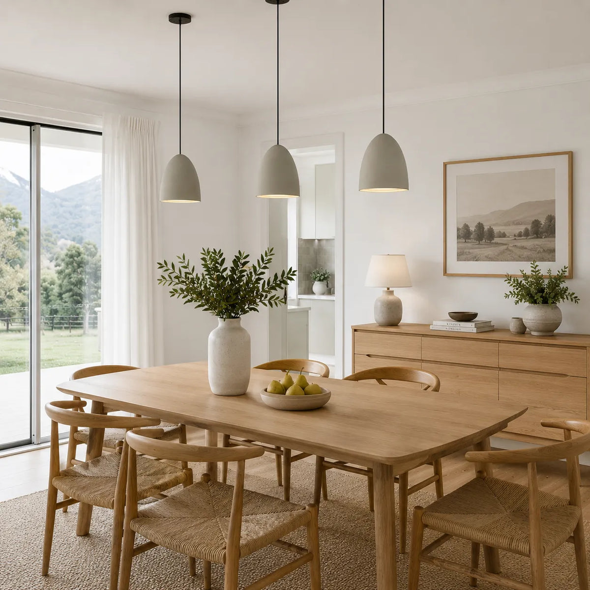 Juniper Wabi-Sabi Textured Cement Pendant Light