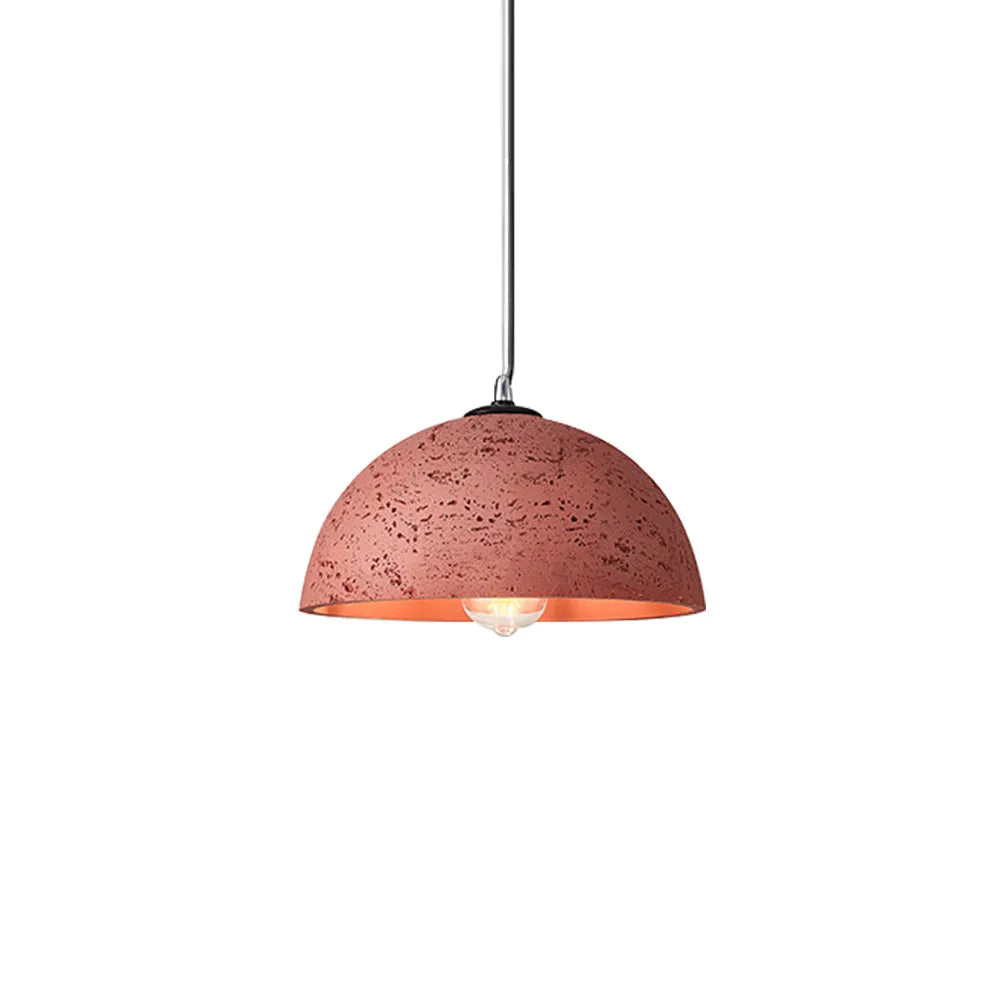 Rumi Wabi-Sabi Matte Resin Dome Pendant Light