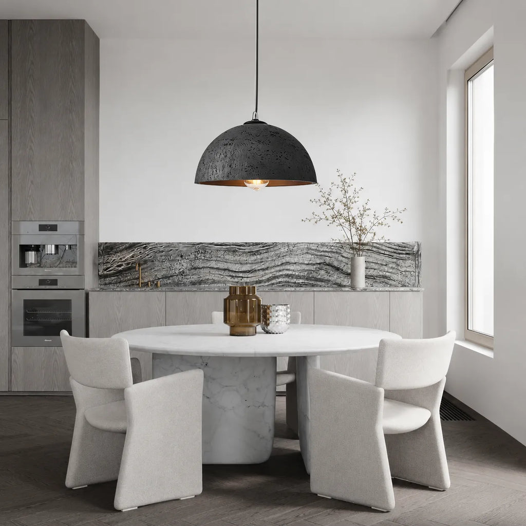 Rumi Wabi-Sabi Matte Resin Dome Pendant Light