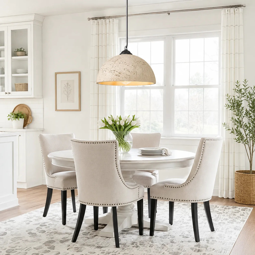 Rumi Wabi-Sabi Matte Resin Dome Pendant Light