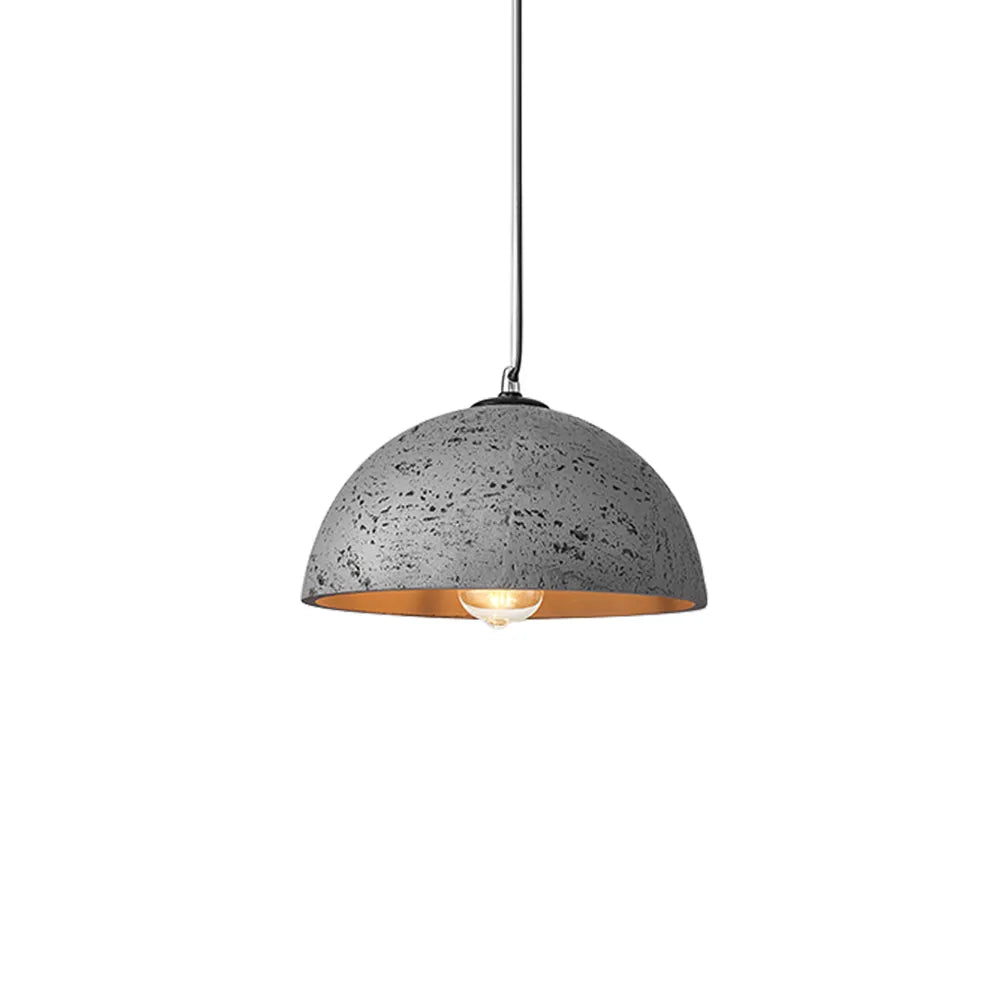 Rumi Wabi-Sabi Matte Resin Dome Pendant Light
