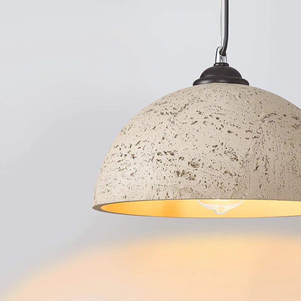 Rumi Wabi-Sabi Matte Resin Dome Pendant Light