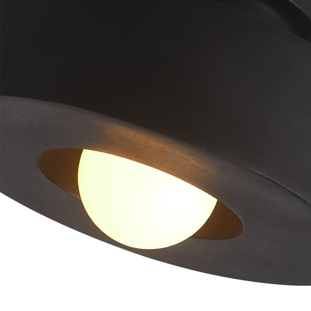 Asha Wabi-Sabi Resin Cylindrical Semi-Flush Ceiling Light