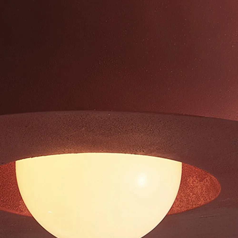 Asha Wabi-Sabi Resin Cylindrical Semi-Flush Ceiling Light