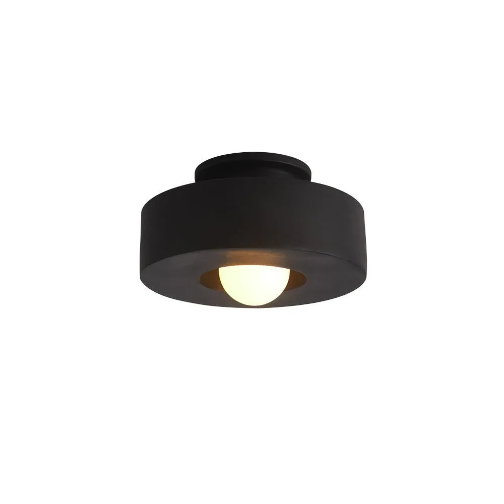 Asha Wabi-Sabi Resin Cylindrical Semi-Flush Ceiling Light