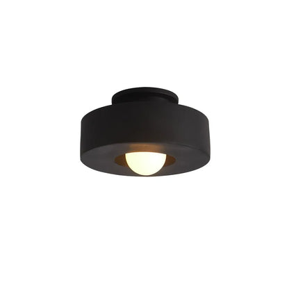 Wabi-Sabi Resin Ceiling Light with Sculptural Cylinder Form